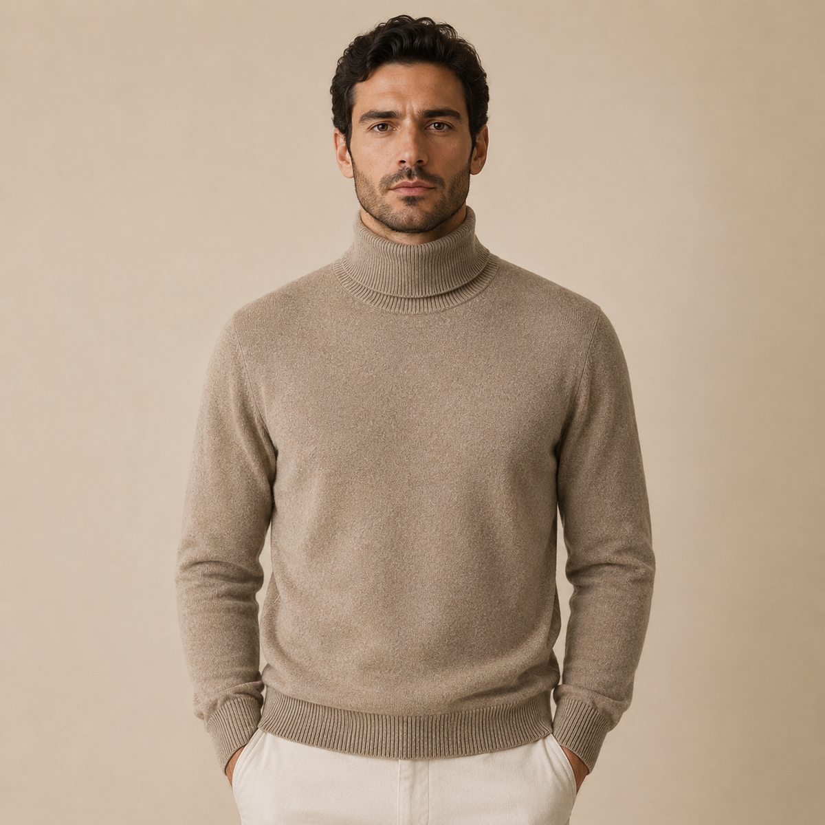 Cashmere Turtleneck Sweater – Camel