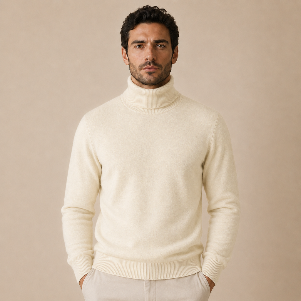 Cashmere Turtleneck Sweater – Beige