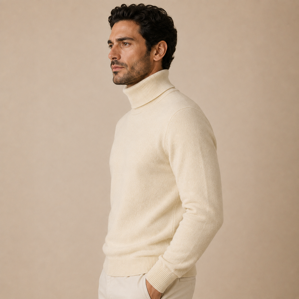 Cashmere Turtleneck Sweater – Beige