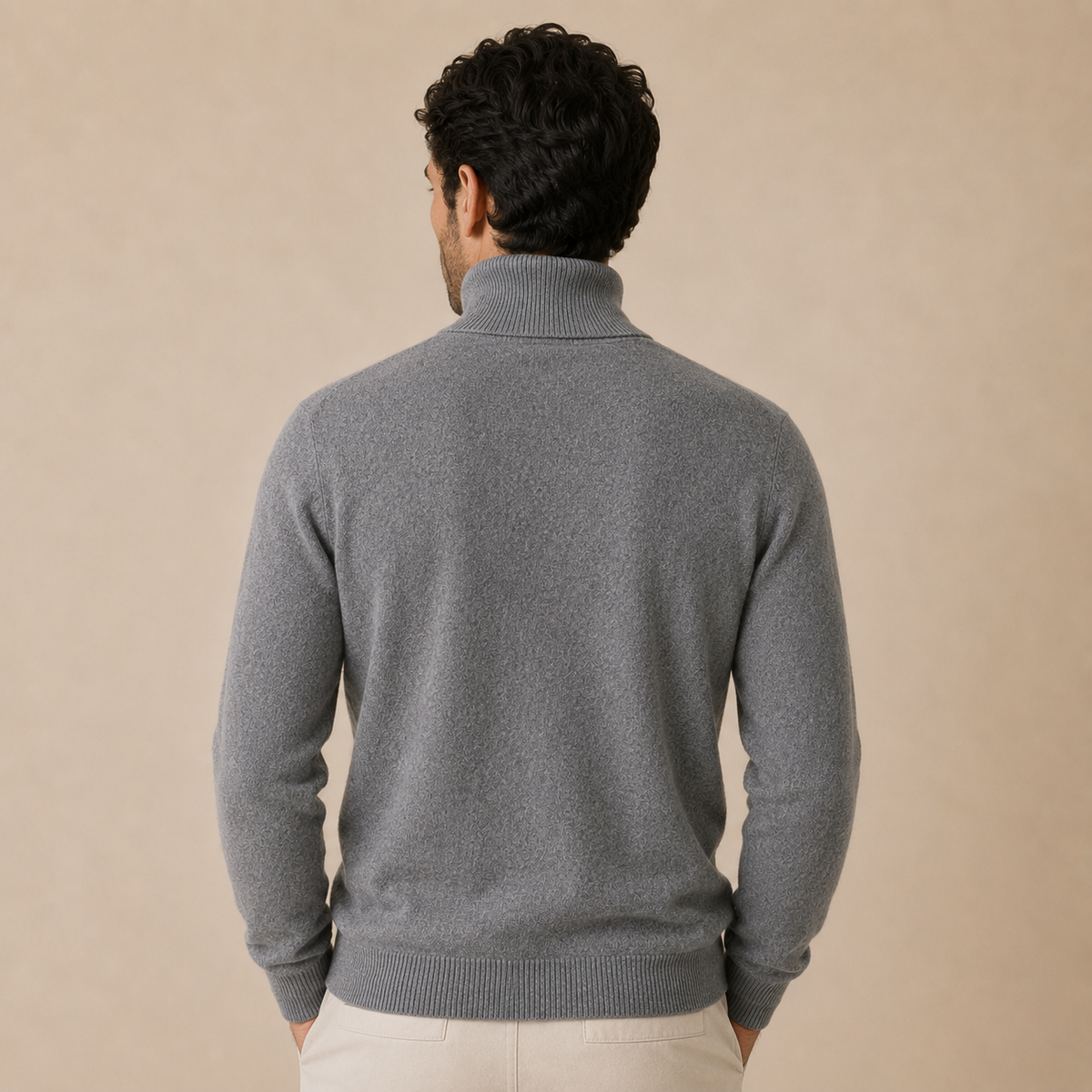 Cashmere Turtleneck Sweater – Grey