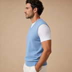 Cashmere V-Neck Sweater Vest – Sky Blue