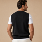 Cashmere V-Neck Sweater Vest – Black