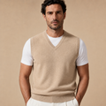 Cashmere V-Neck Sweater Vest – Beige
