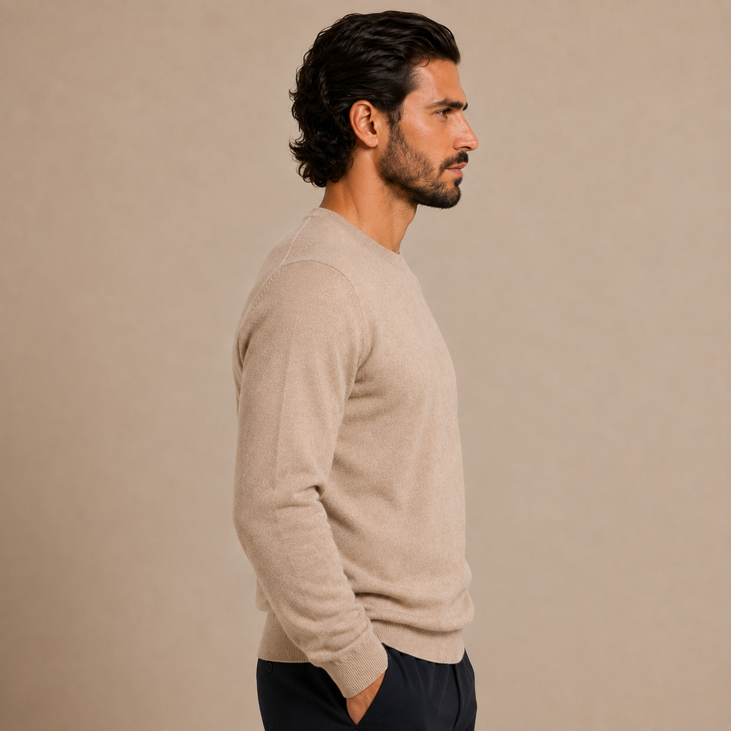 Cashmere Crewneck Sweater – Beige