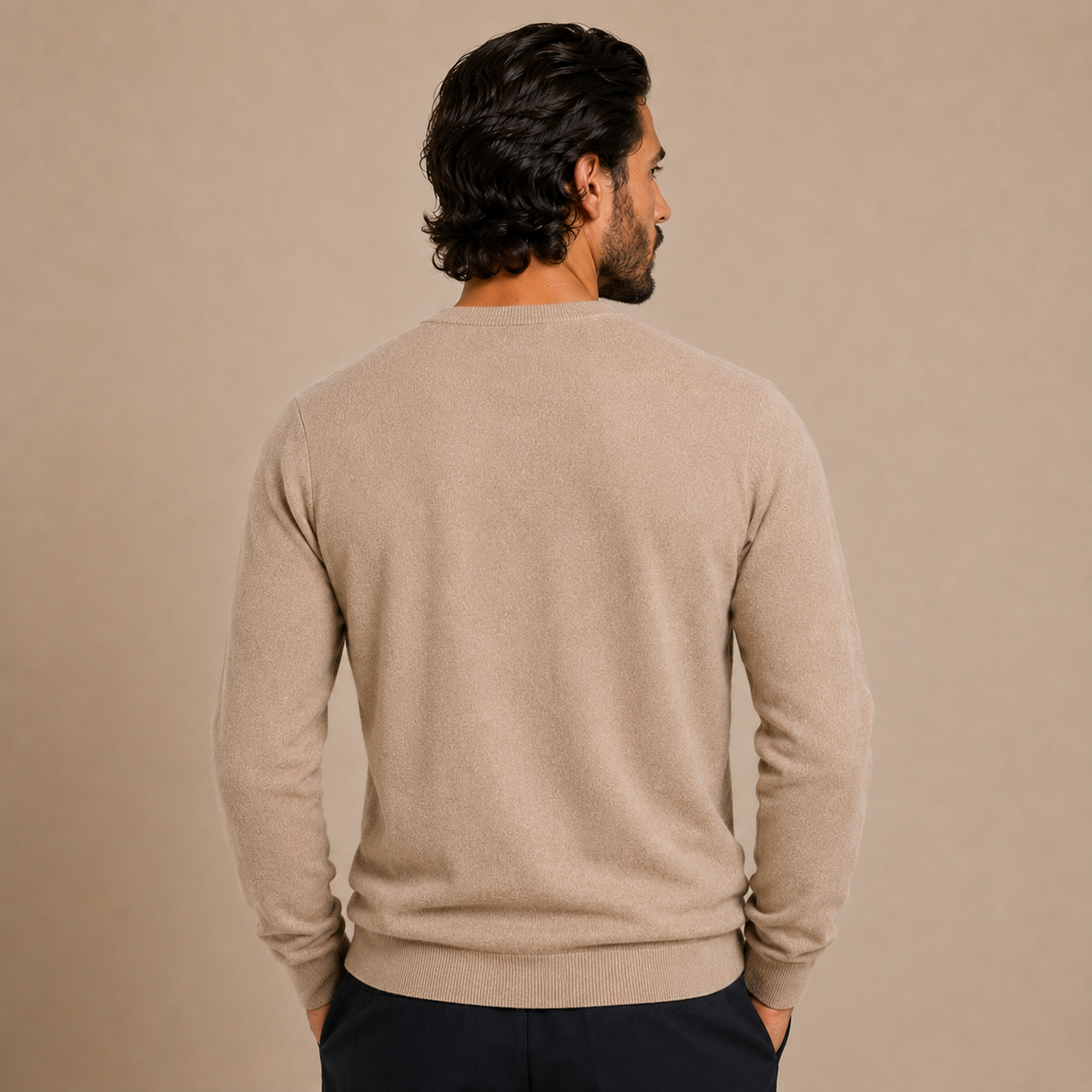 Cashmere Crewneck Sweater – Beige