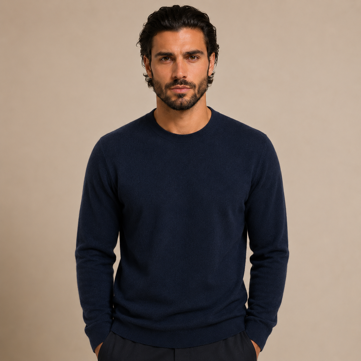 Cashmere Crewneck Sweater – Navy