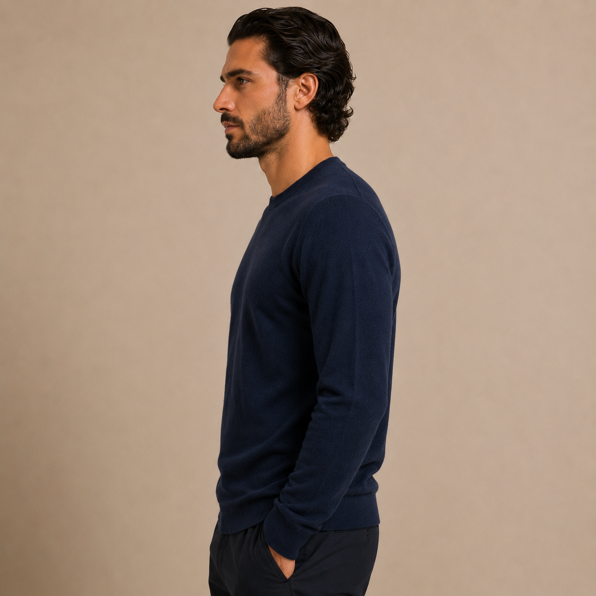 Cashmere Crewneck Sweater – Navy
