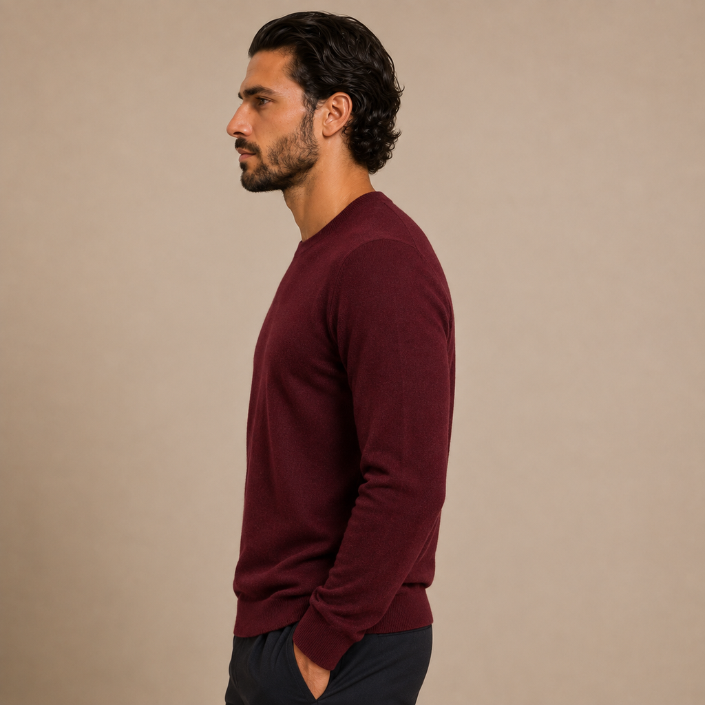 Cashmere Crewneck Sweater – Bordeaux