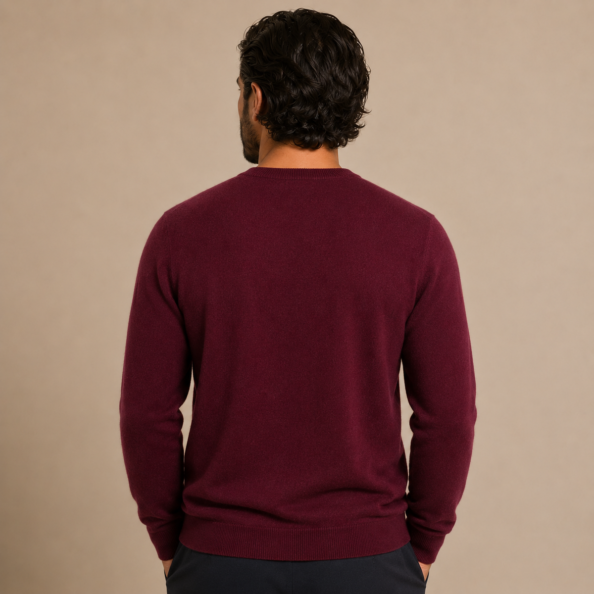 Cashmere Crewneck Sweater – Bordeaux