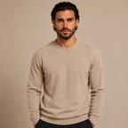Cashmere Crewneck Sweater – Beige