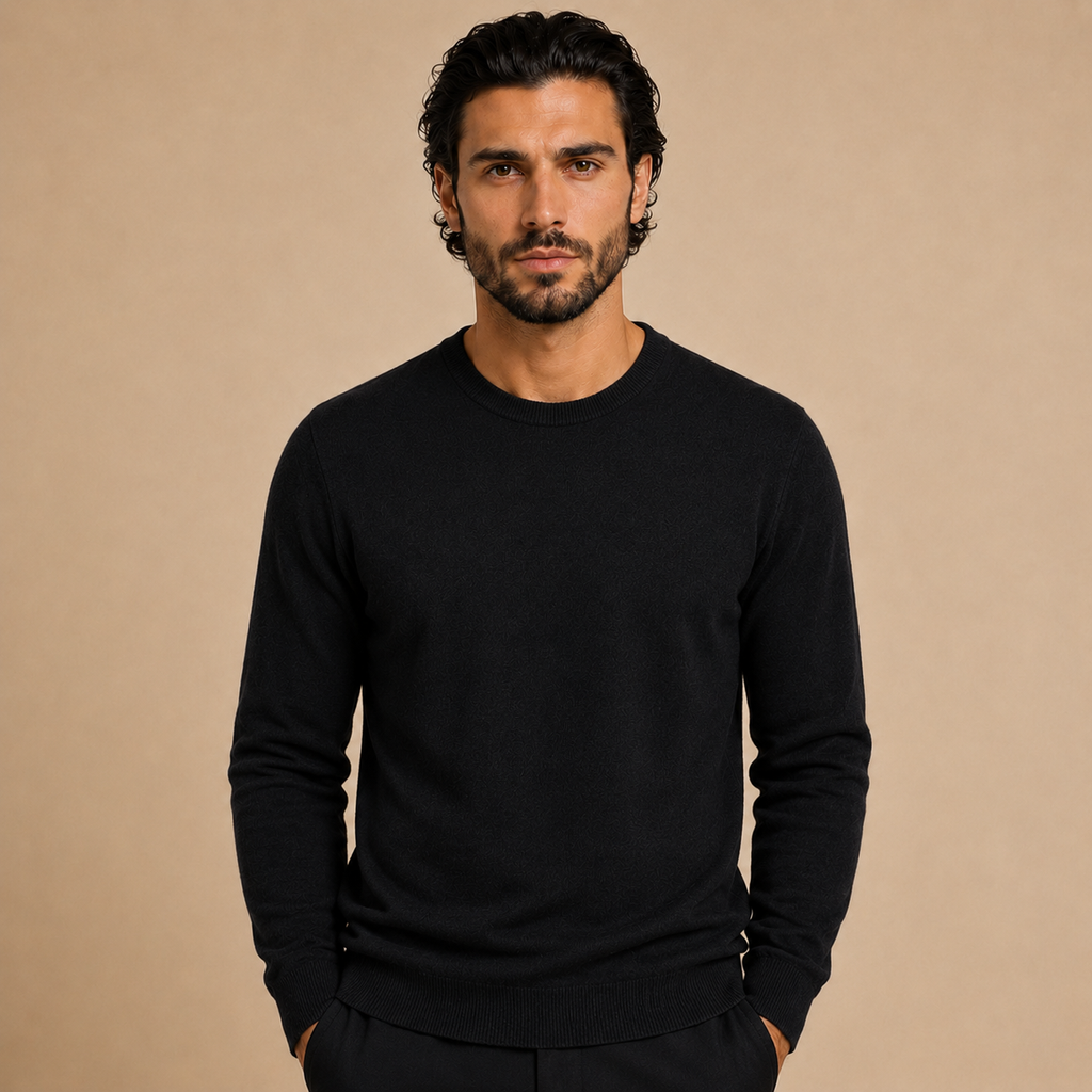 Cashmere Crewneck Sweater – Black