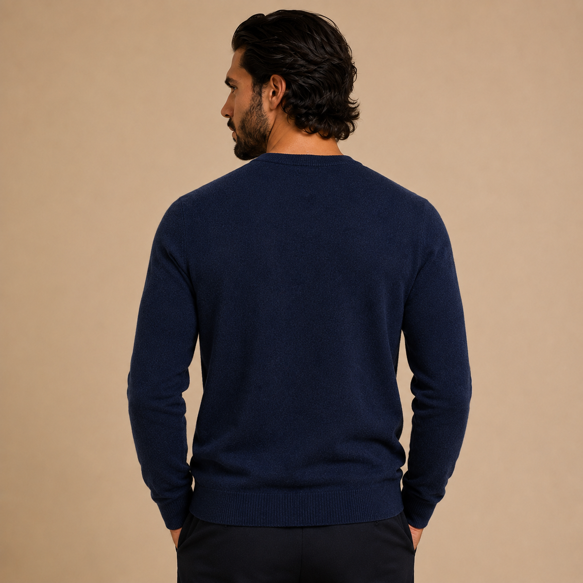 Cashmere V-Neck Sweater – Navy