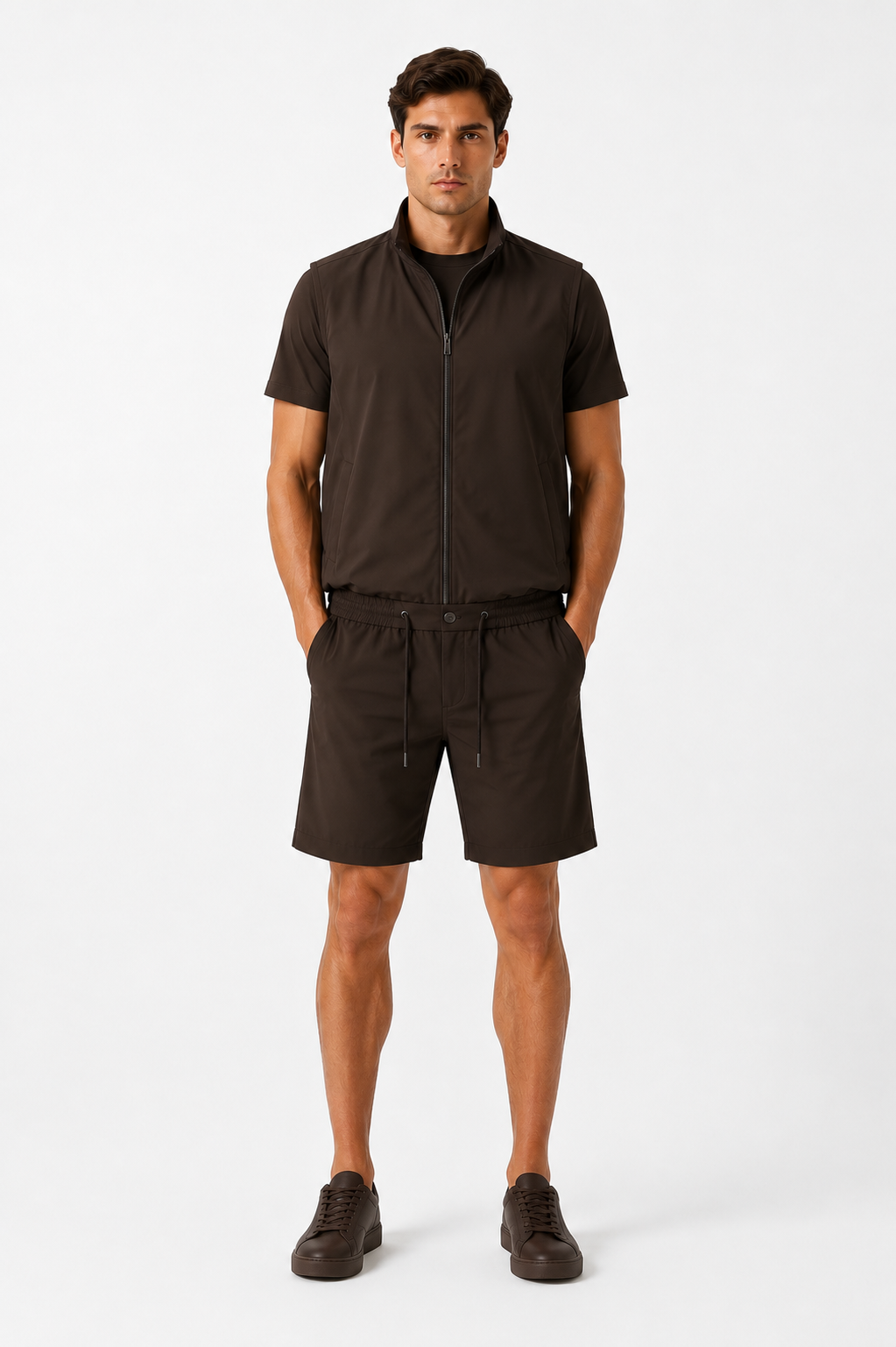 Eloro Brown Riviera Kit- Gilet & Short