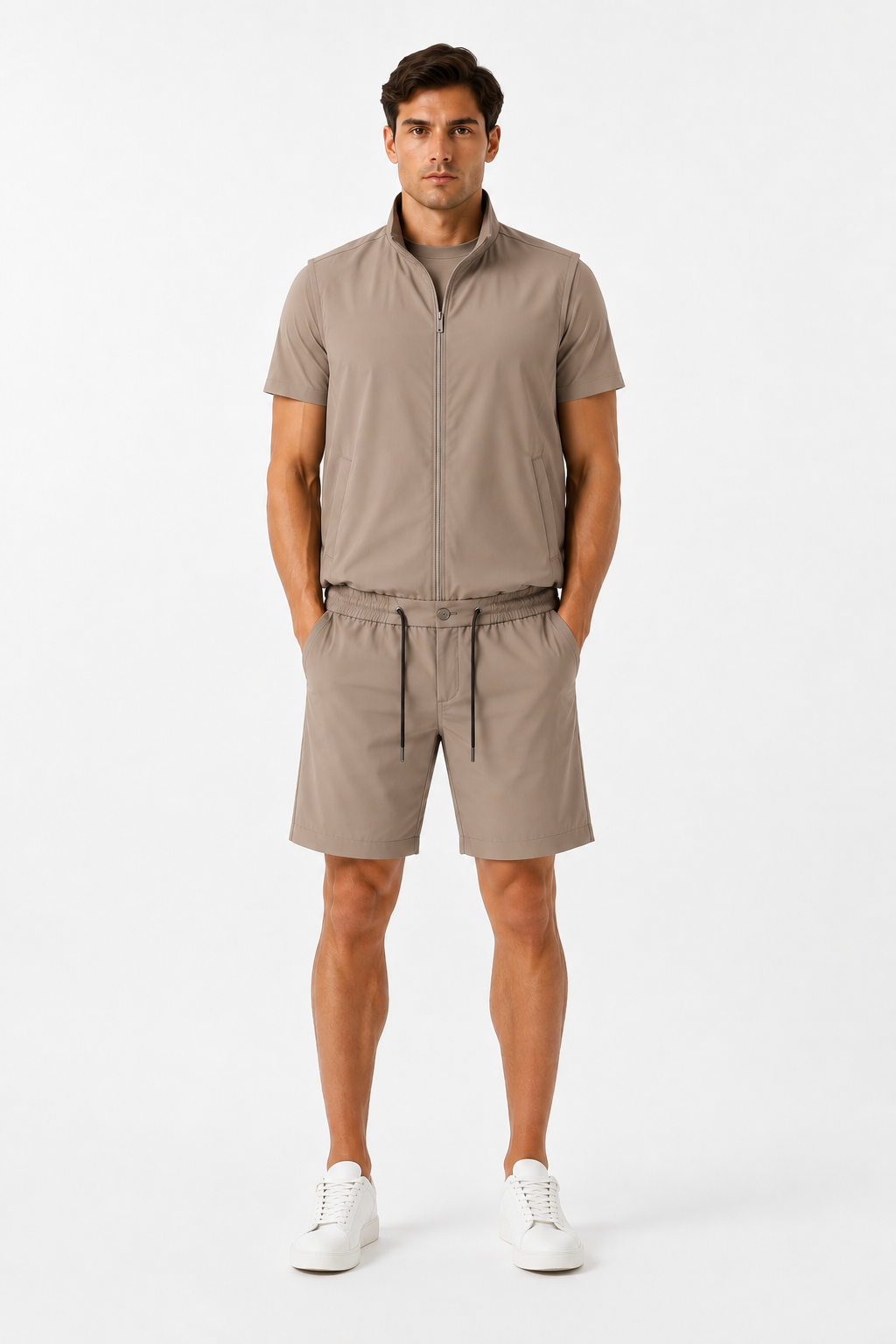 Eloro Beige Riviera Kit-Gilet & Short