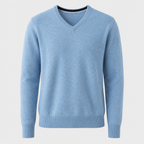 Cashmere V-Neck Sweater – Sky Blue