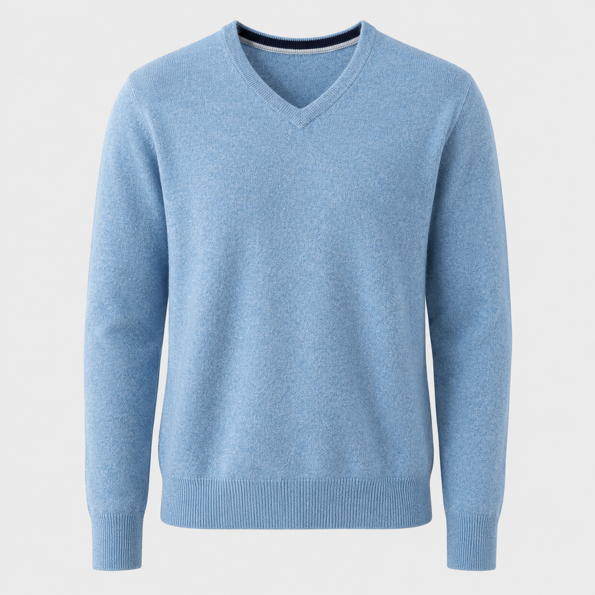 Cashmere V-Neck Sweater – Sky Blue