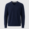 Cashmere V-Neck Sweater – Navy