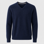 Cashmere V-Neck Sweater – Navy