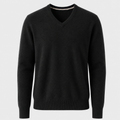 Cashmere V-Neck Sweater – Black