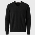 Cashmere V-Neck Sweater – Black