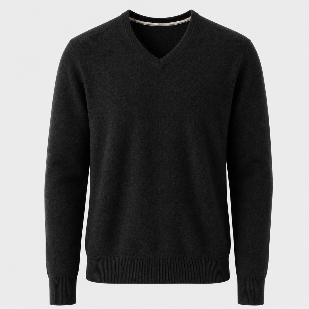 Cashmere V-Neck Sweater – Black