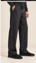 The Wide Wool Trousers – Charcoal