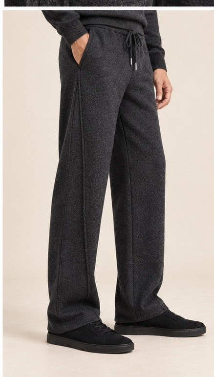The Wide Wool Trousers – Charcoal