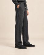 The Wide Wool Trousers – Charcoal