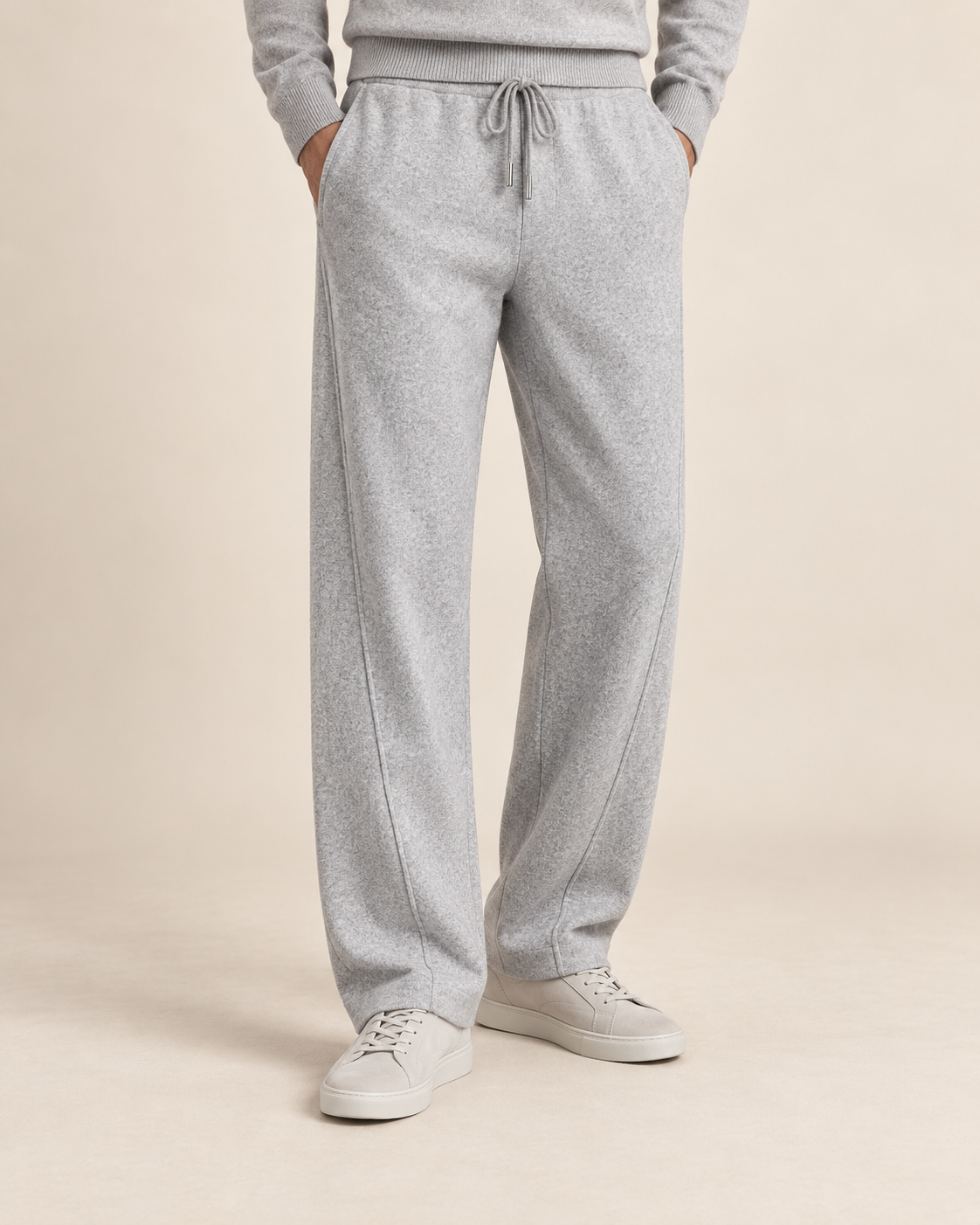 The Wide Wool Trousers – Light Grey