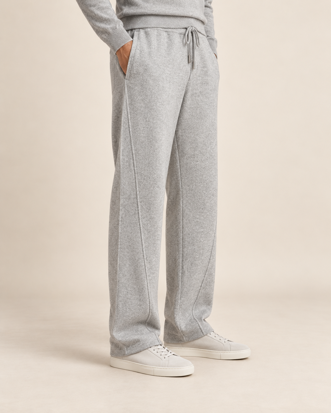 The Wide Wool Trousers – Light Grey