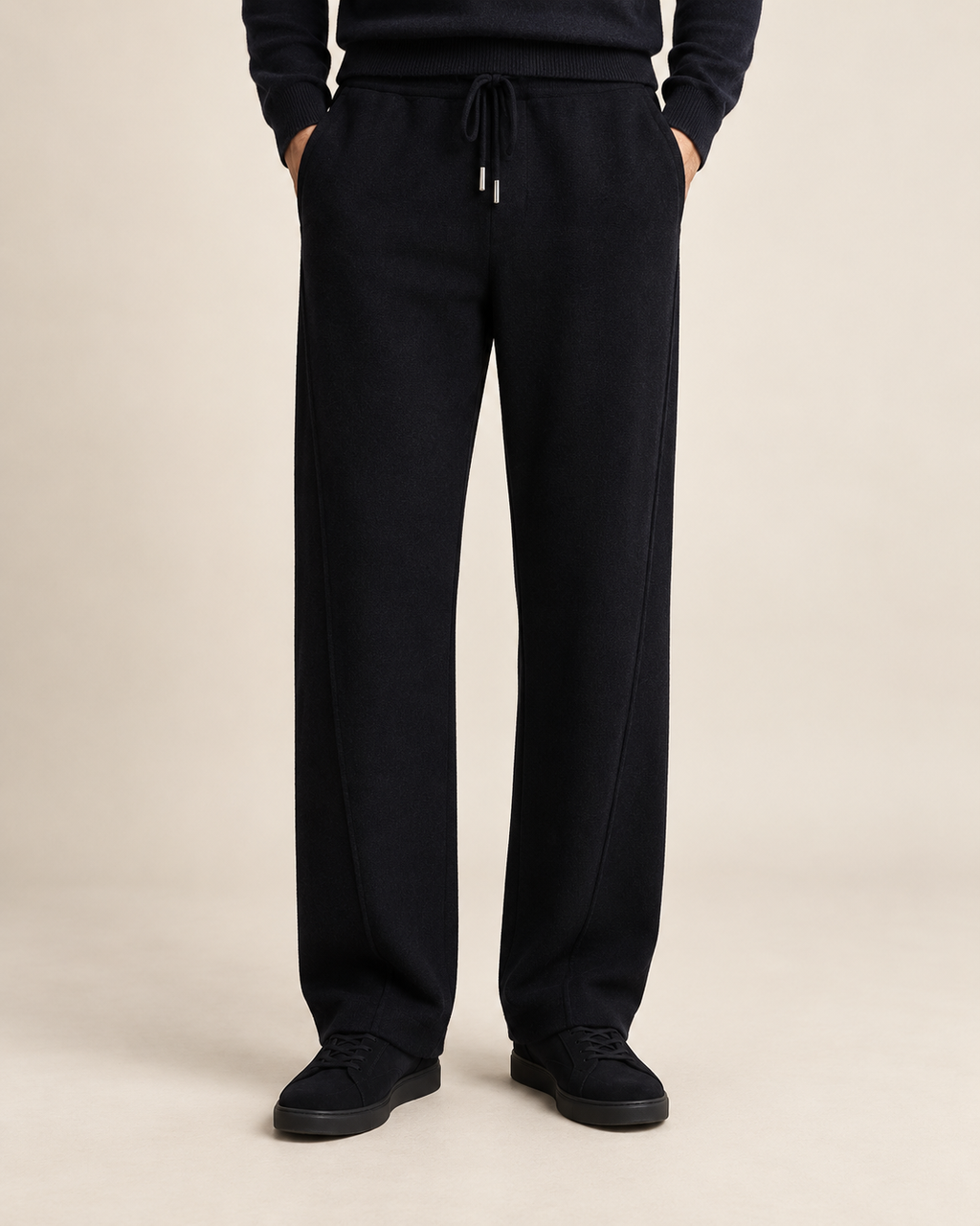 The Wide Wool Trousers – Black