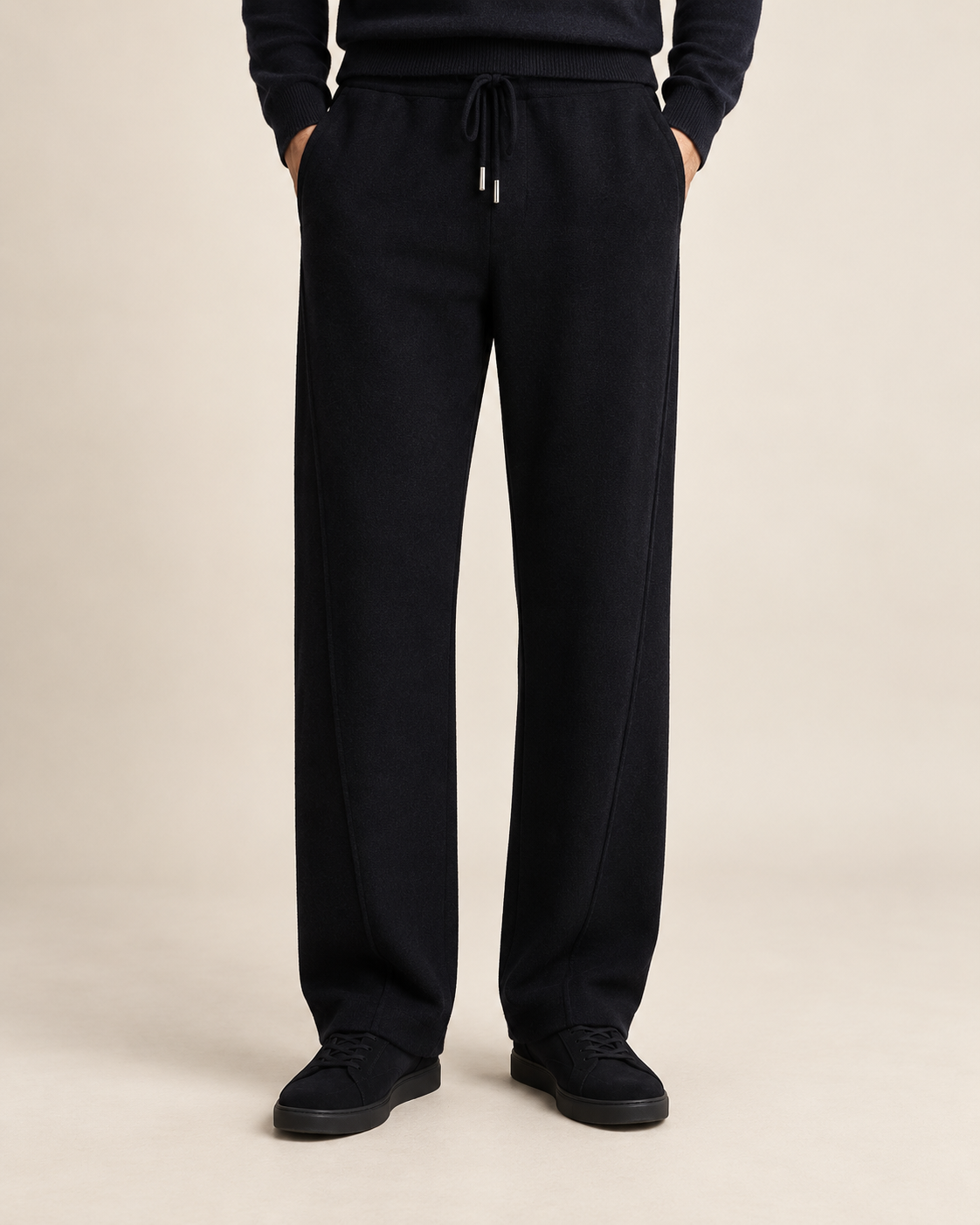 The Wide Wool Trousers – Black