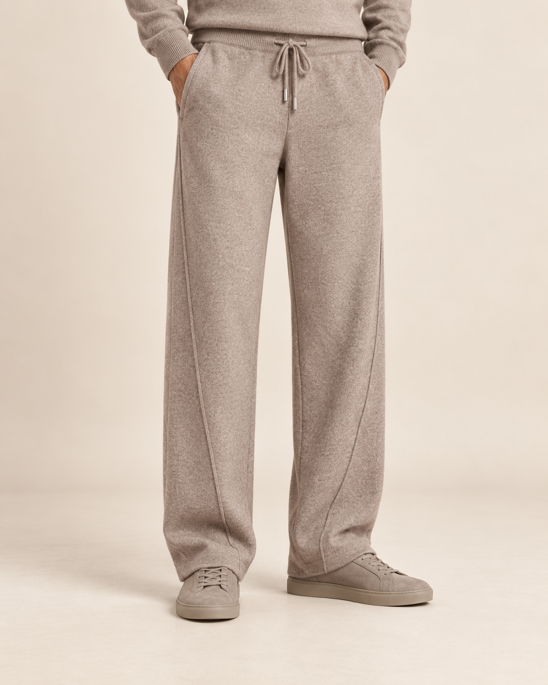 The Wide Wool Trousers – Taupe