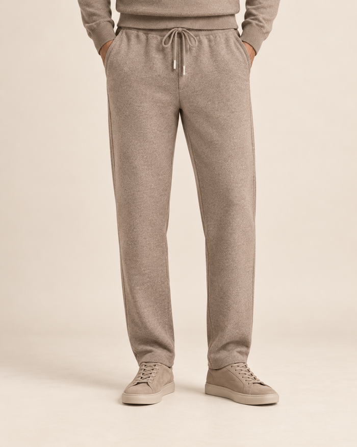 The Tapered Wool Trousers – Taupe