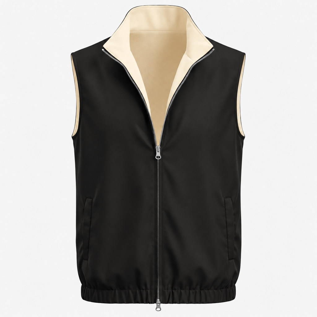 Reversible Motion Gilet — Black & Cream