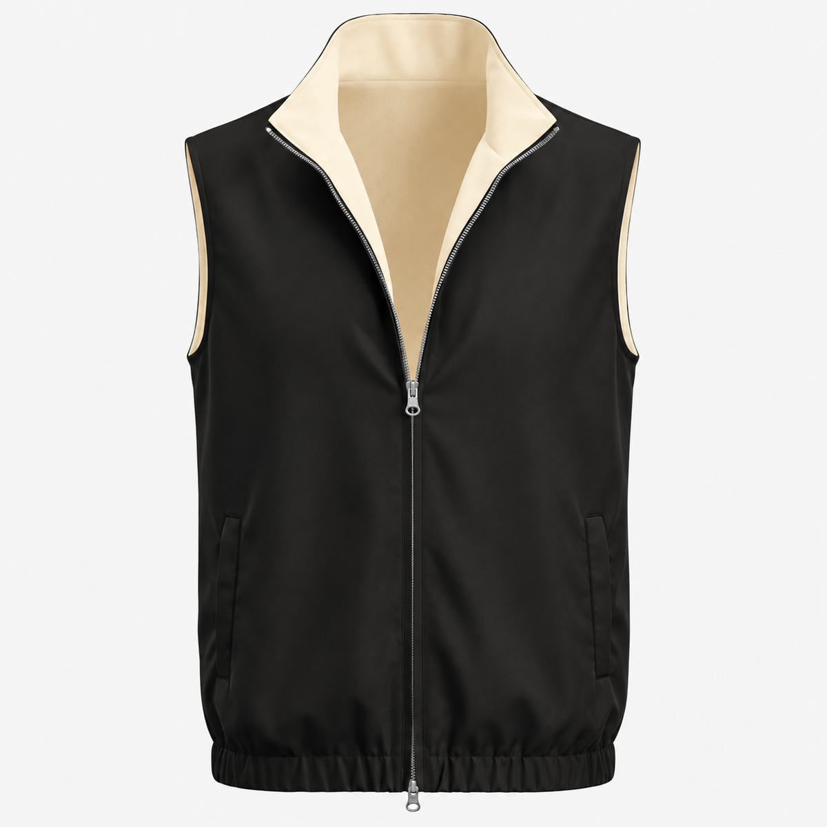 Reversible Motion Gilet — Black & Cream