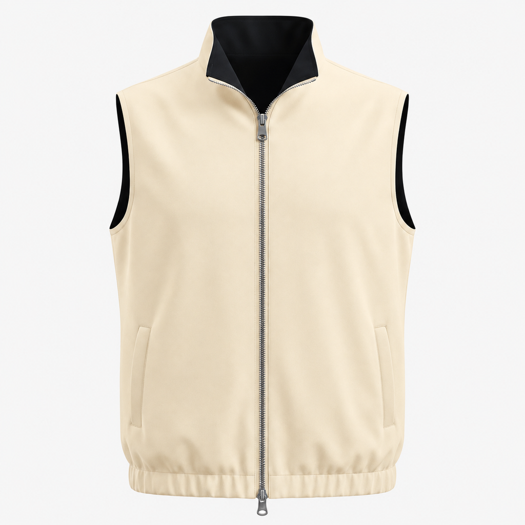 Reversible Motion Gilet — Black & Cream