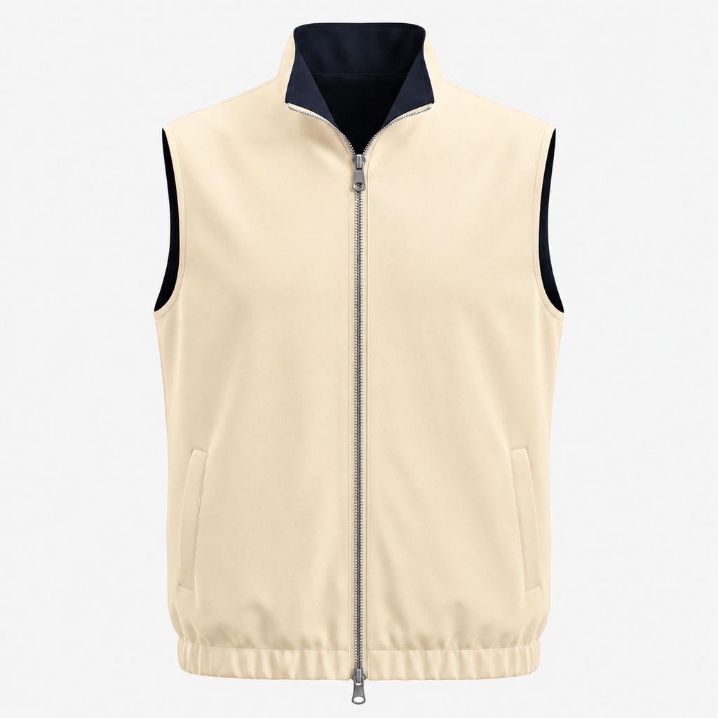 Reversible Motion Gilet — Navy & Cream