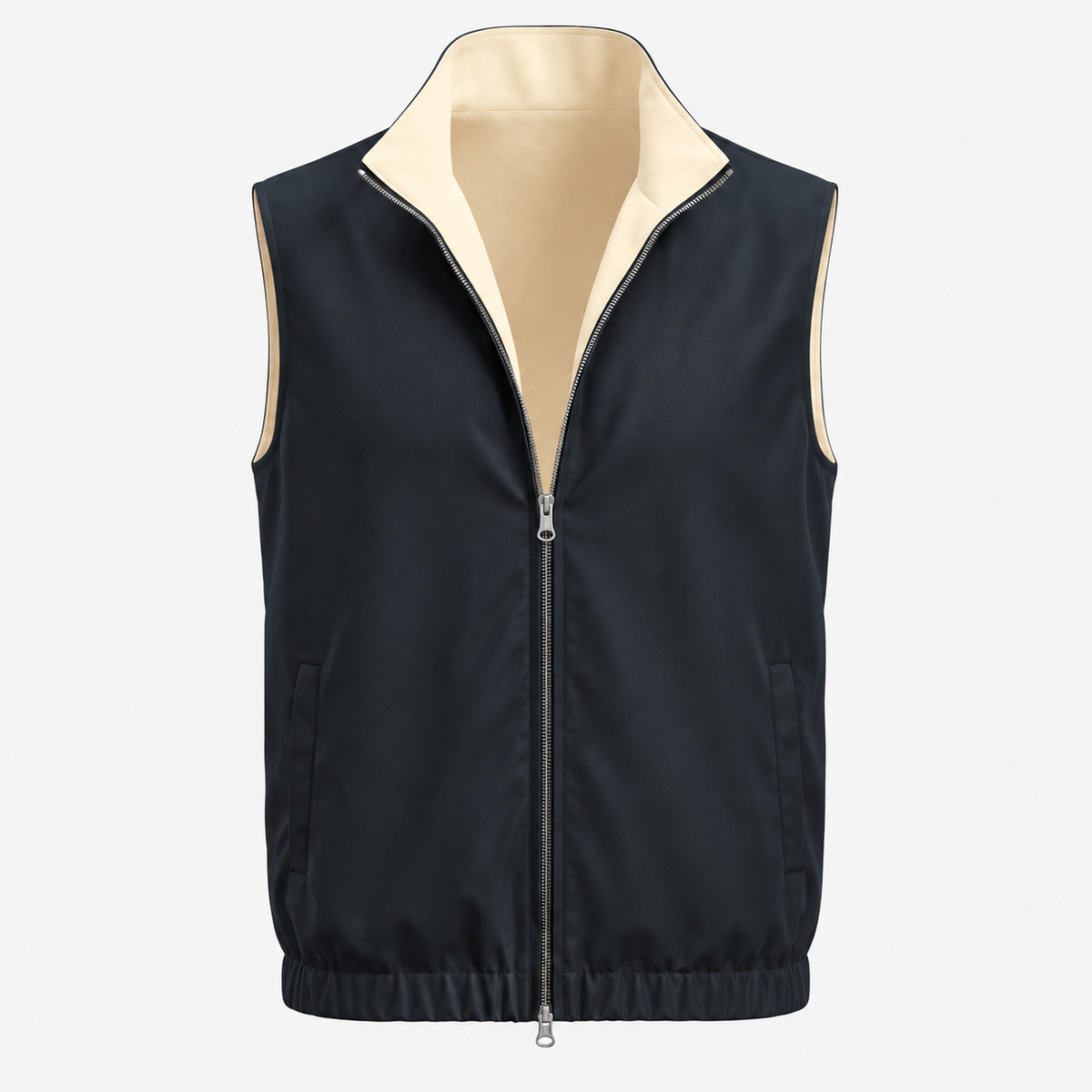 Reversible Motion Gilet — Navy & Cream