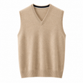 Cashmere V-Neck Sweater Vest – Beige