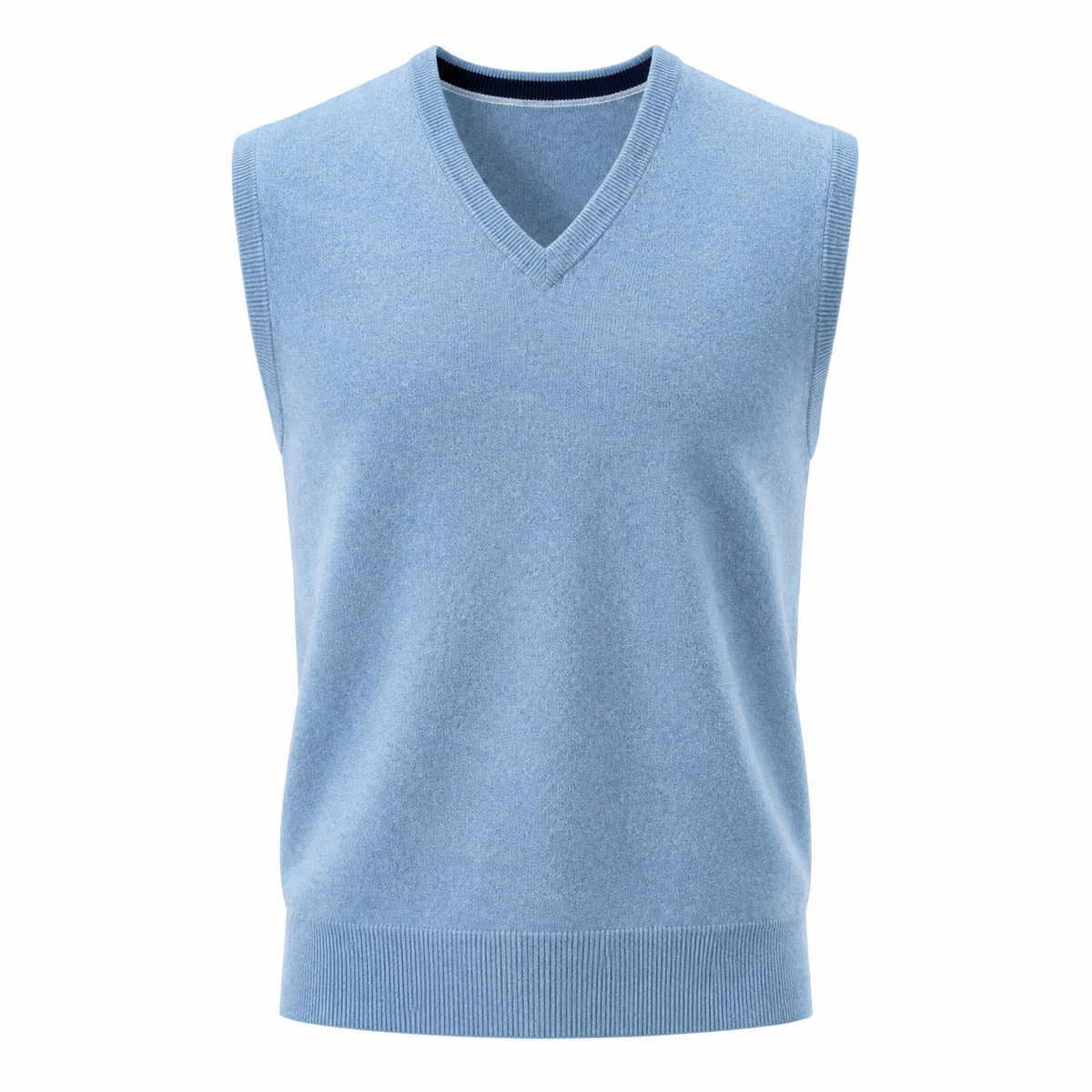 Cashmere V-Neck Sweater Vest – Sky Blue