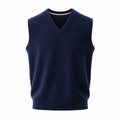 Cashmere V-Neck Sweater Vest – Navy