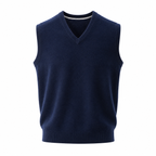 Cashmere V-Neck Sweater Vest – Navy