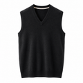 Cashmere V-Neck Sweater Vest – Black