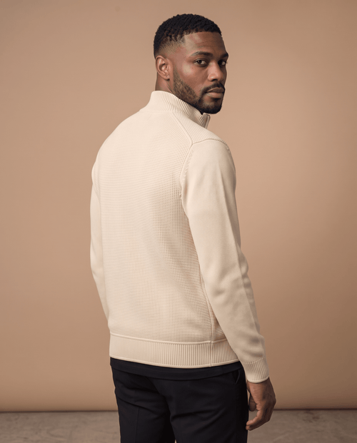 Beige Cardigan Zip - ELORO