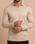 Beige Polo Longsleeve - ELORO