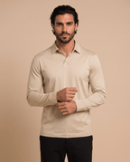 Beige Polo Longsleeve - ELORO