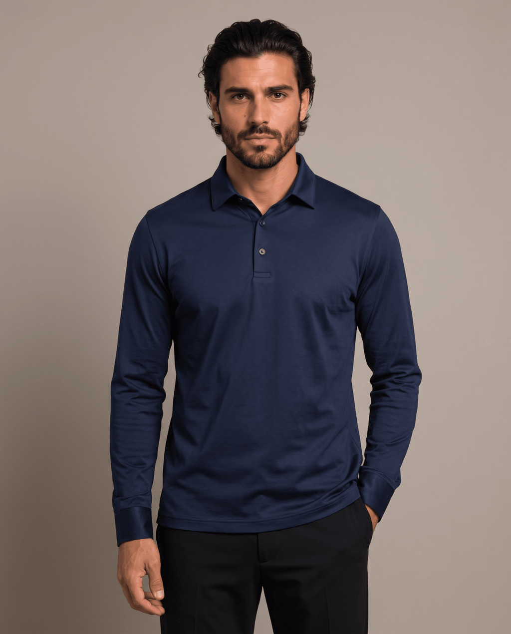 Blu Navy Polo Longsleeve - ELORO