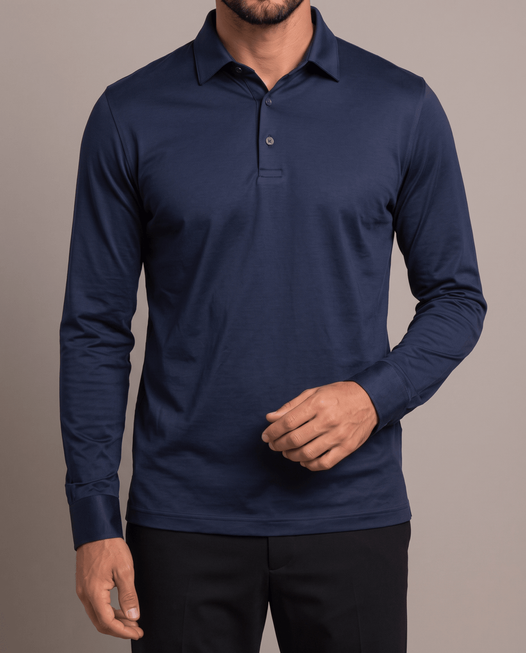Blu Navy Polo Longsleeve - ELORO