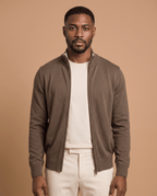 Brown Cardigan Zip - ELORO